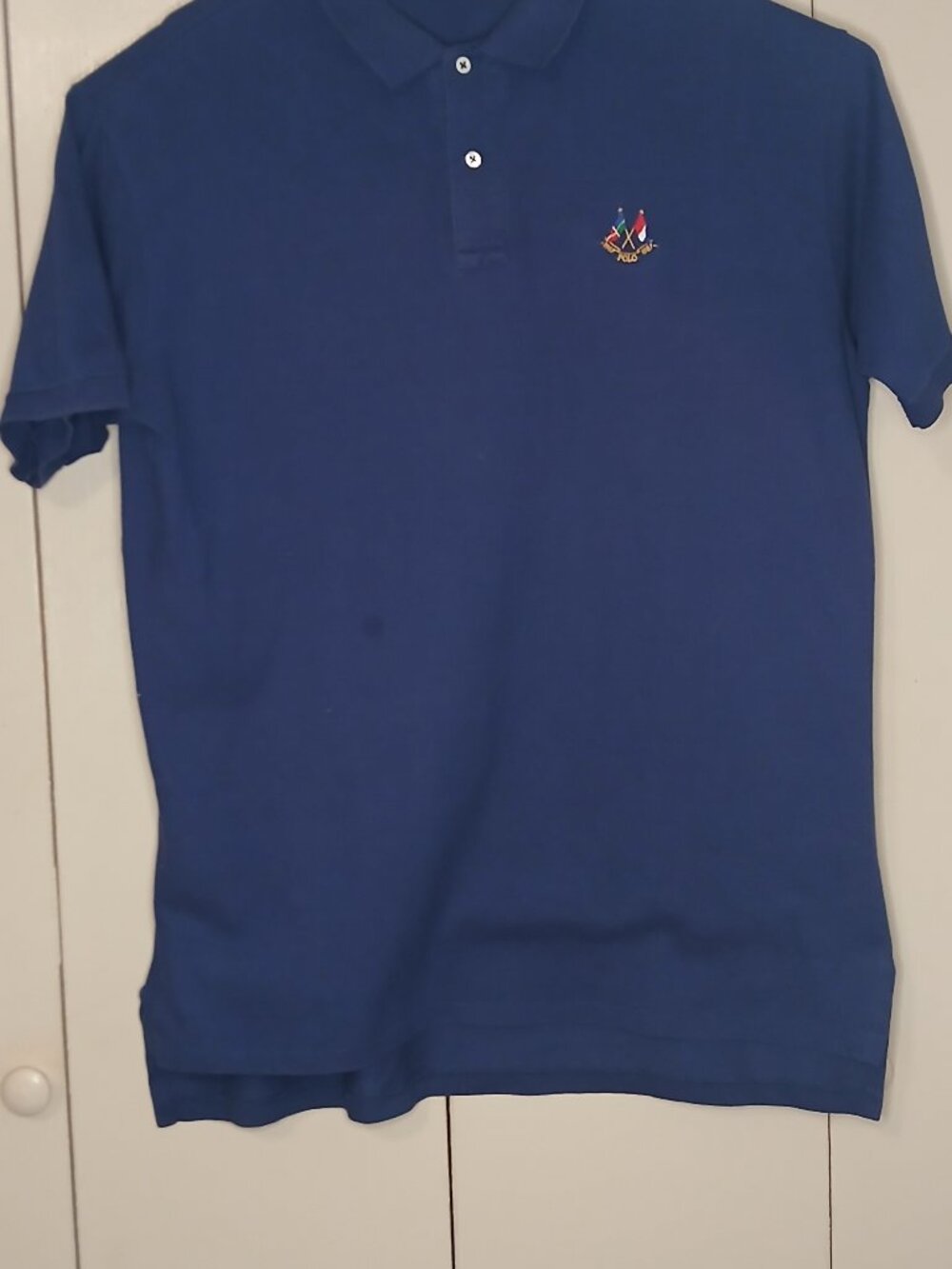 Vintage Ralph Lauren Men's Cotton XL Blue Polo "1967Polo1987" Emblem (0890A4)